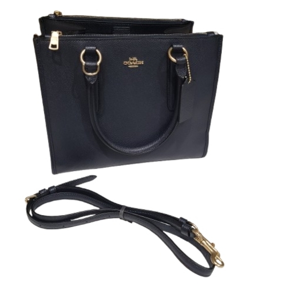 Coach Crosby Carryall Midnight Navy Crossgrain Leather Tote - Picture 15 of 16